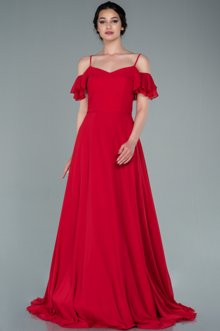 White Tarlatan Evening Dresses ABN04