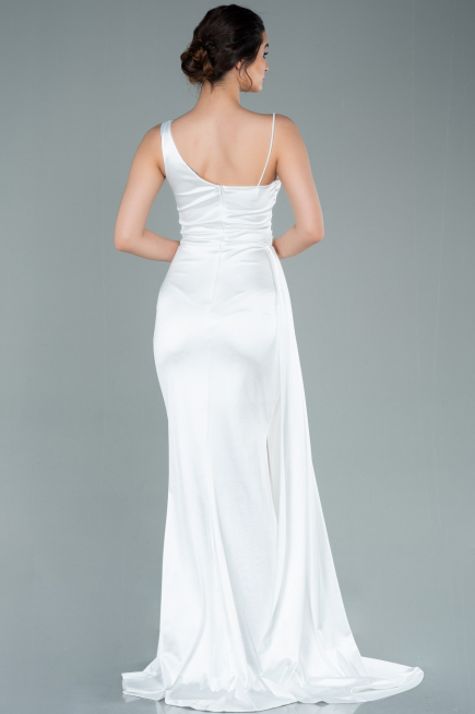 Long White Prom Gown ABU2373