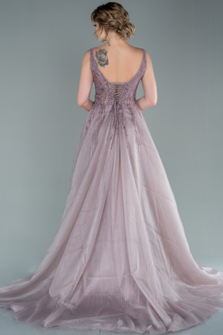 Long Rose Colored Haute Couture ABU2377