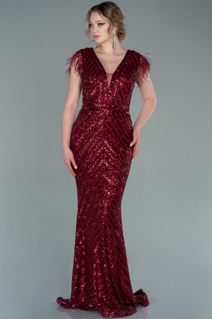 Long Burgundy Evening Dress ABU881