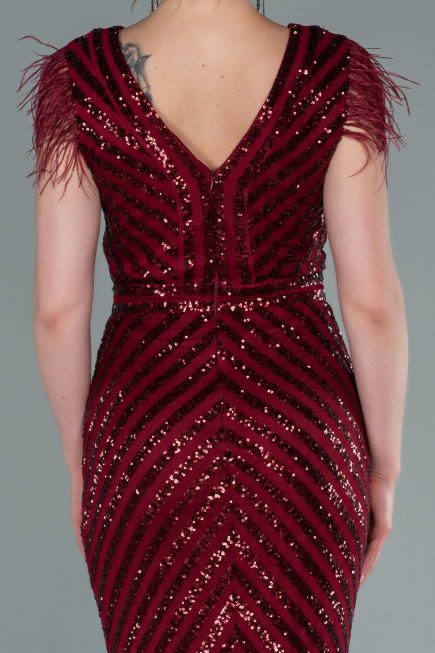 Long Burgundy Evening Dress ABU881