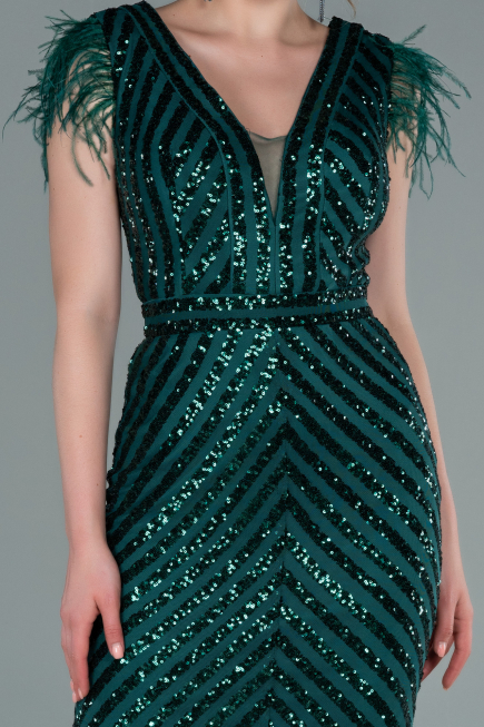 Emerald Green Long Evening Dress ABU881