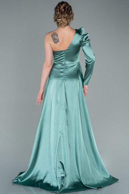 Mint Long Satin Evening Dress ABU1715