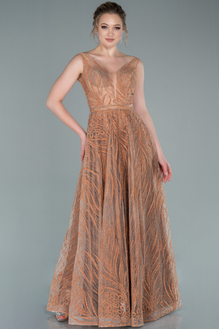 Long Gold Evening Dress ABU2418