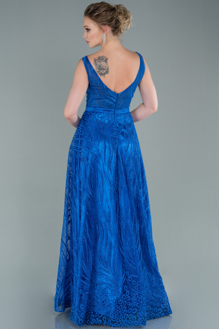 Long Sax Blue Evening Dress ABU2418