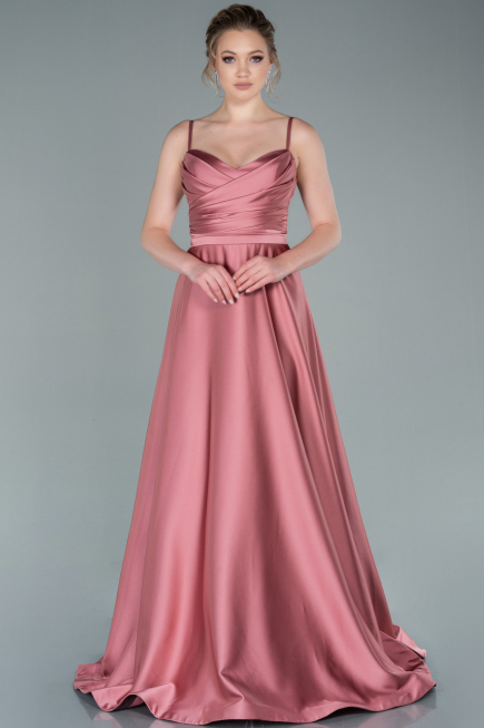 Onion Skin Long Satin Evening Dress ABU1601