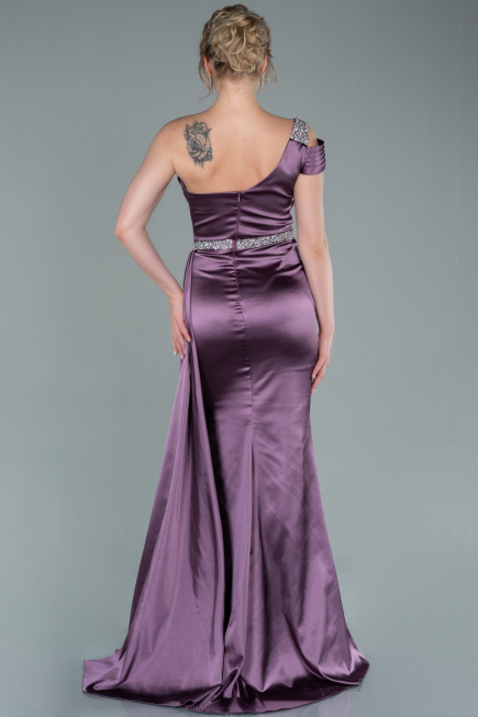 Long Lavender Satin Evening Dress ABU2363