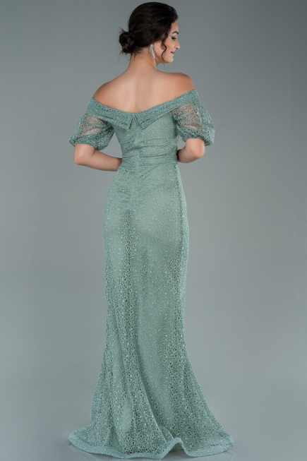 Long Turquoise Dantelle Evening Dress ABU2427