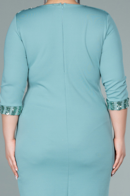 Turquoise Short Plus Size Evening Dress ABK1325