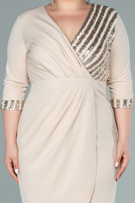 Gold Short Plus Size Evening Dress ABK1325