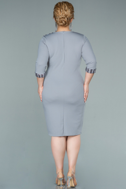 Grey Short Plus Size Evening Dress ABK1325
