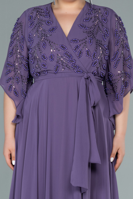 Lila Long Chiffon Plus Size Evening Dress ABU2071