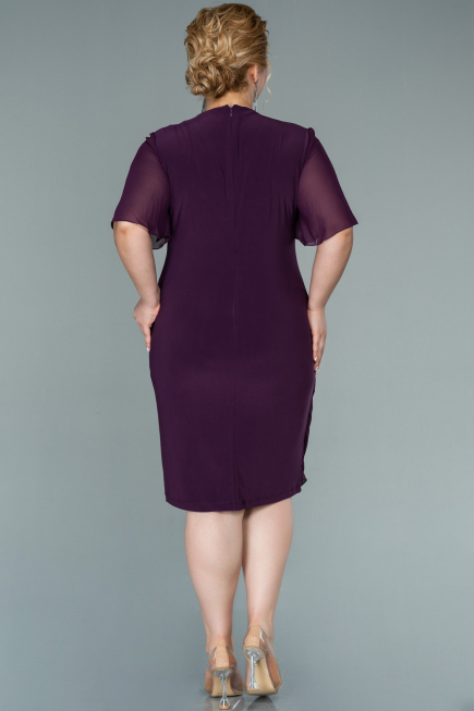 Plum Short Chiffon Evening Dress ABK1294