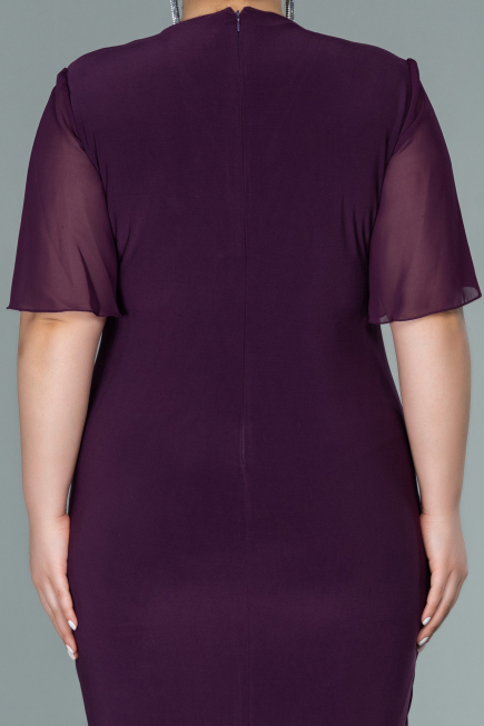 Plum Short Chiffon Evening Dress ABK1294