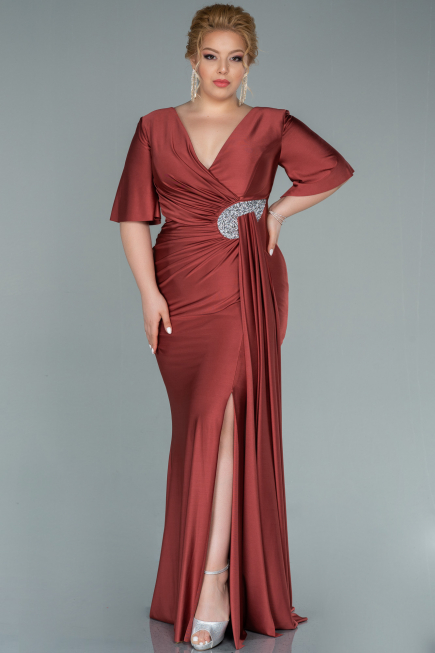 Long Brick Plus Size Evening Dress ABU2441
