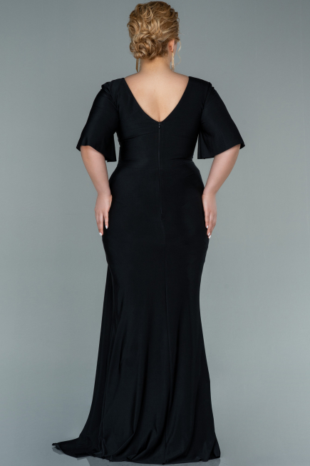 Long Black Plus Size Evening Dress ABU2441