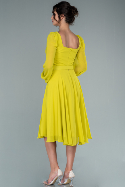 Midi Pistachio Green Chiffon Invitation Dress ABK1441