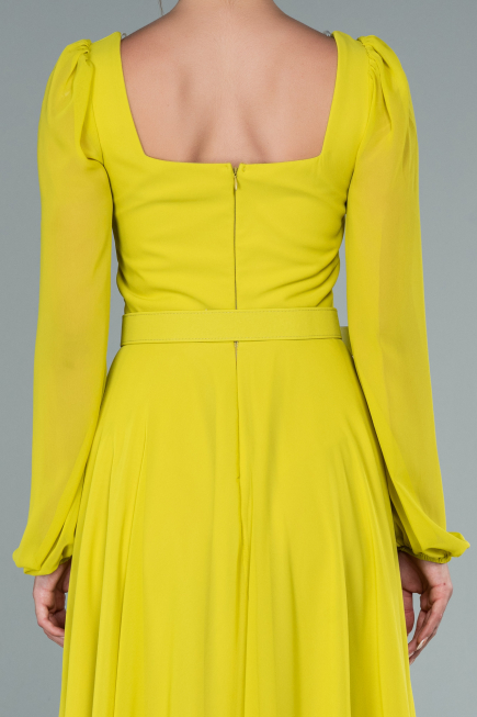 Midi Pistachio Green Chiffon Invitation Dress ABK1441