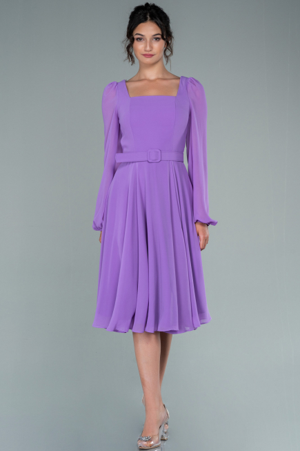 Midi Lila Chiffon Invitation Dress ABK1441