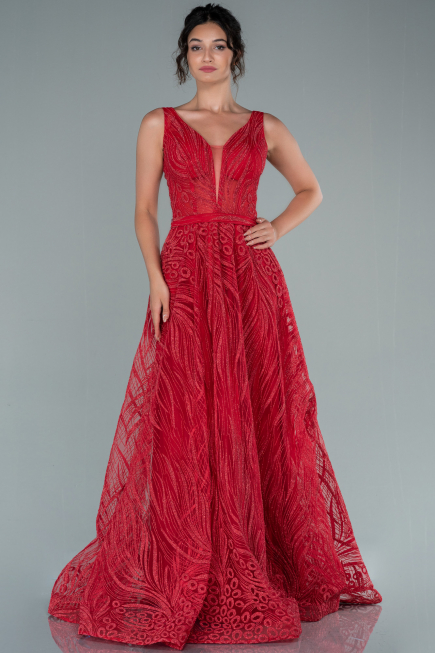 Red Long Evening Dress ABU2418
