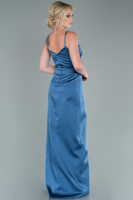 Grey-Indigo Long Engagement Dress ABU564