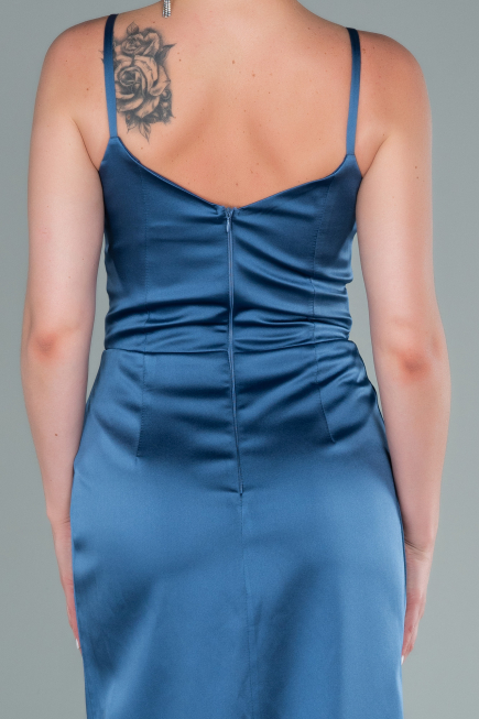 Grey-Indigo Long Engagement Dress ABU564