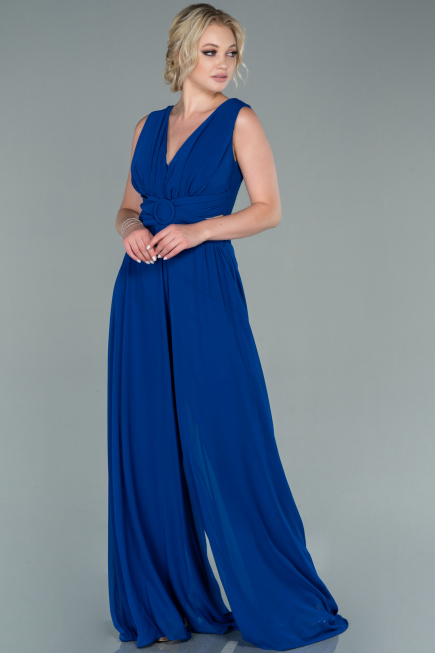Sax Blue Chiffon Invitation Dress DS1300