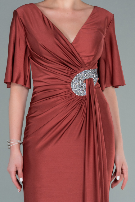 Long Light Brown Evening Dress ABU2443