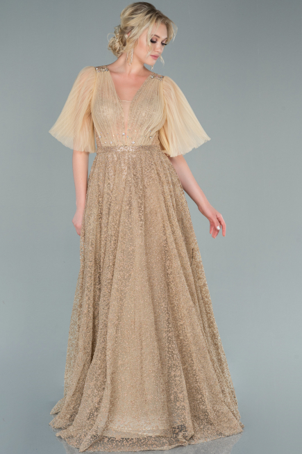 Long Gold Evening Dress ABU2472