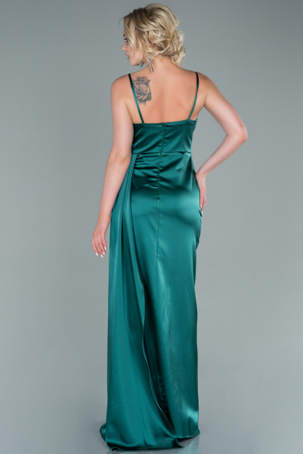 Long Emerald Green Satin Evening Dress ABU2477