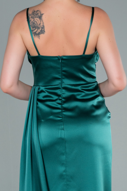 Long Emerald Green Satin Evening Dress ABU2477