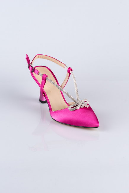 Fuchsia Satin Evening Shoe AB1084