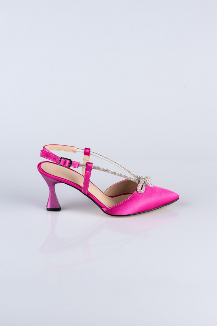 Fuchsia Satin Evening Shoe AB1084