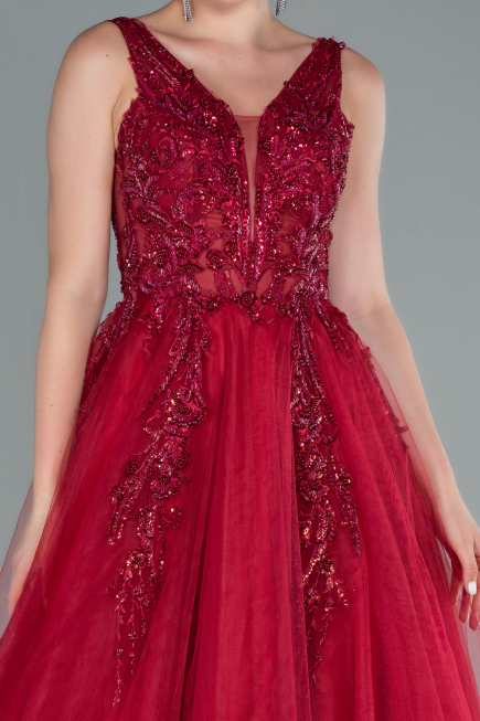 Long Burgundy Evening Dress ABU2107