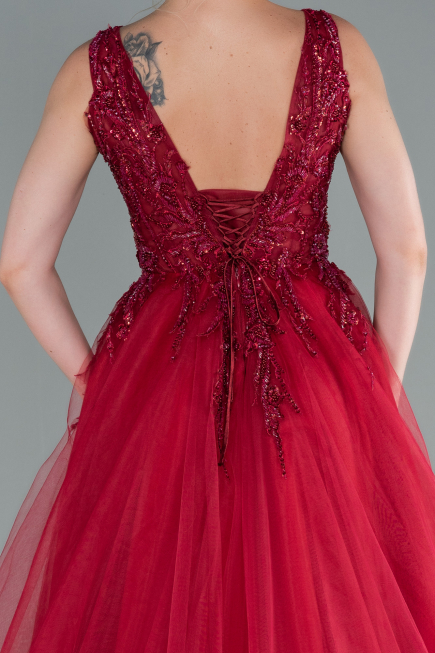 Long Burgundy Evening Dress ABU2107