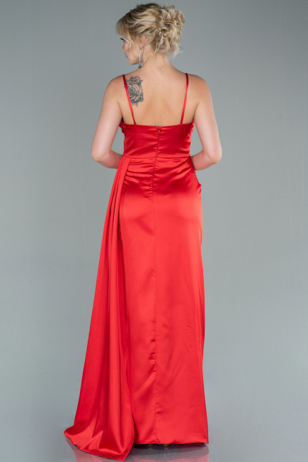 Long Red Satin Evening Dress ABU2477