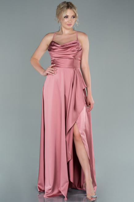 Onion Skin Long Satin Evening Dress ABU1843