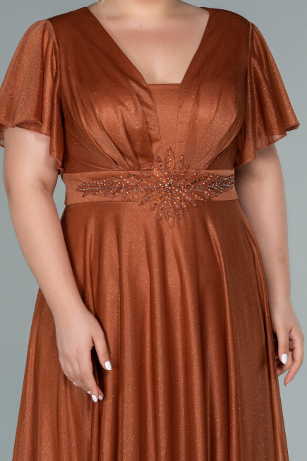 Long Orange Plus Size Evening Dress ABU2498