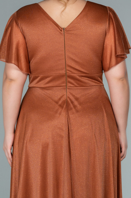 Long Orange Plus Size Evening Dress ABU2498