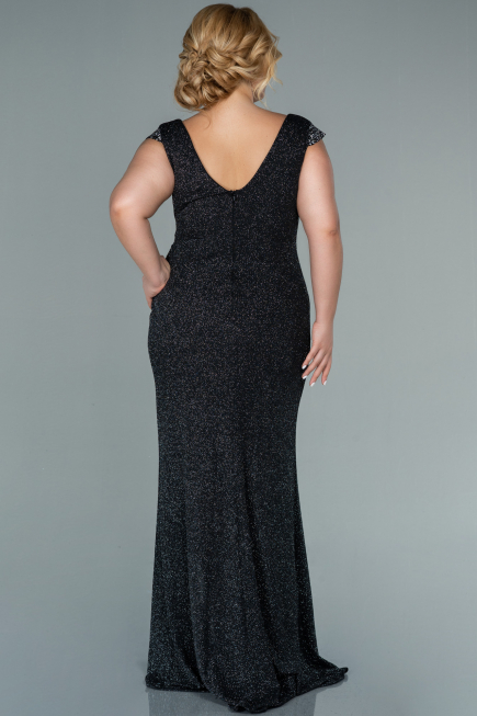 Long Anthracite Plus Size Evening Dress ABU2438