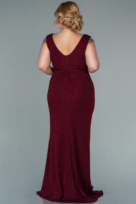 Long Burgundy Plus Size Evening Dress ABU2438