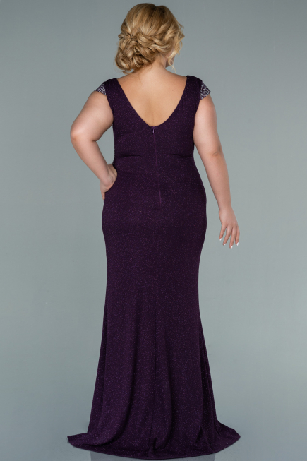 Long Purple Plus Size Evening Dress ABU2438