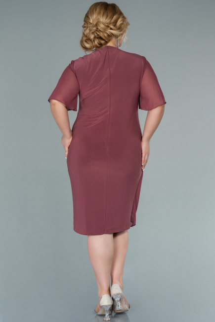 Light Brown Short Chiffon Plus Size Evening Dress ABK1299