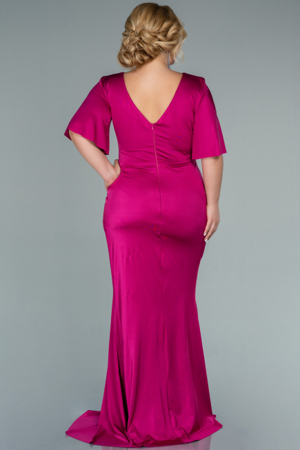 Fuchsia Long Plus Size Evening Dress ABU2441