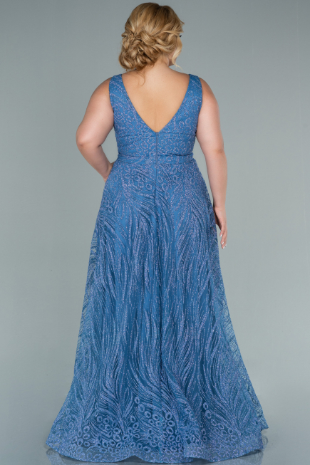 Long Indigo Plus Size Evening Dress ABU2501