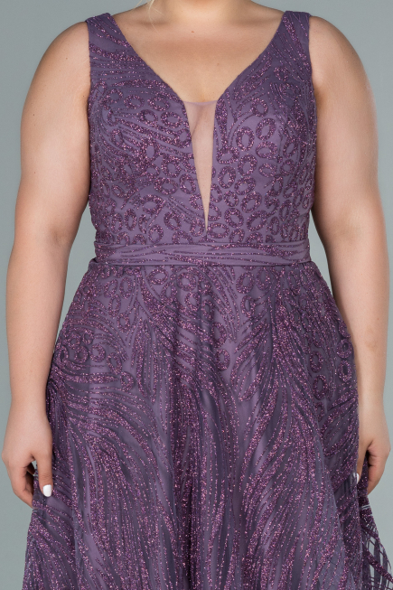 Long Lavender Plus Size Evening Dress ABU2501