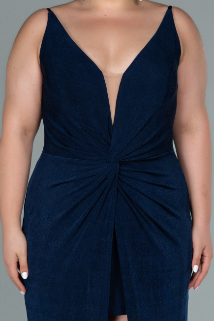Long Navy Blue Plus Size Evening Dress ABU2502