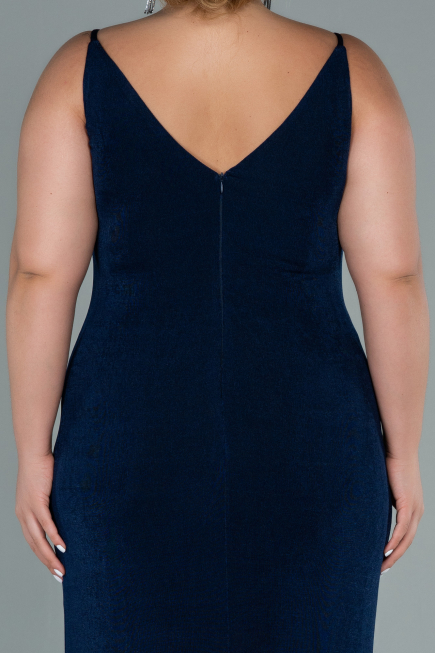 Long Navy Blue Plus Size Evening Dress ABU2502