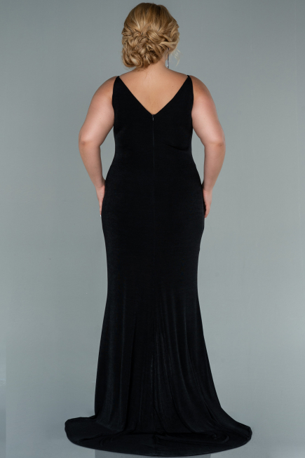 Long Black Plus Size Evening Dress ABU2502