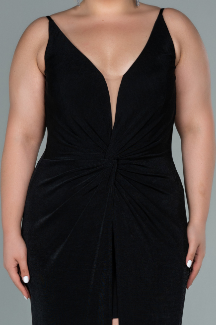 Long Black Plus Size Evening Dress ABU2502